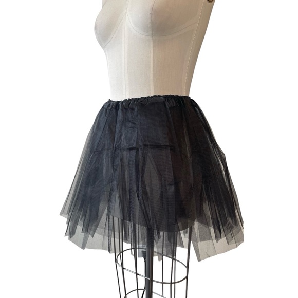 ❤️ NEW! Balletcore Punk Grunge Goth Black Tulle Mini Tutu Petticoat Skirt - Picture 4 of 9